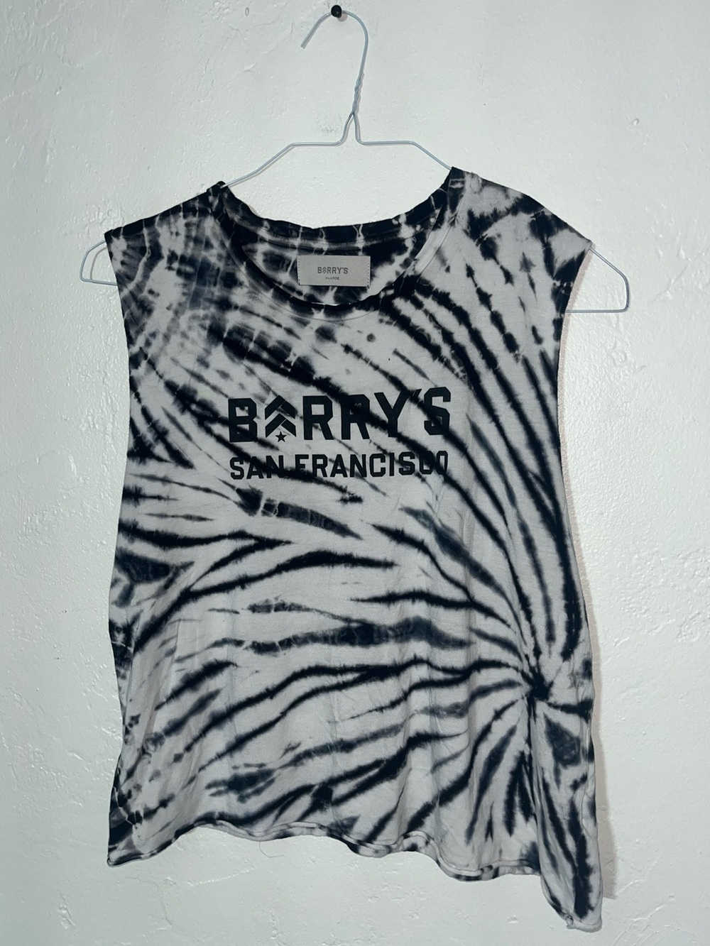 BARRY'S San Francisco Unisex Tie-Dye Muscle Tank Modal Supima Cotton Boxy Gym XL